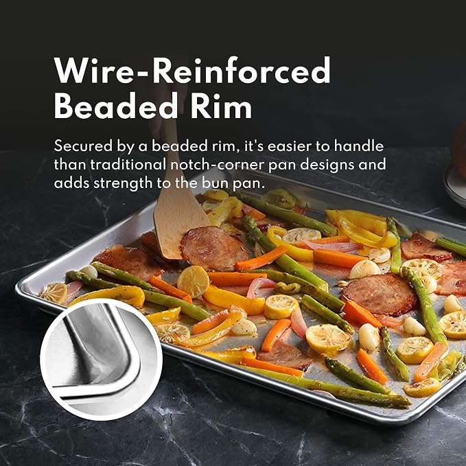 New Star Foodservice Commercial-Grade 18-Gauge Aluminum Sheet Pan/Bun Pan - Image 6