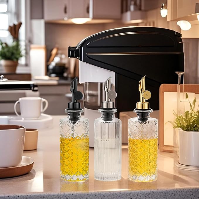 Glass Olive Oil Dispenser Bottle Small, 6.5 Oz/ 200 ml Coffee Simple Syrup - Image 5