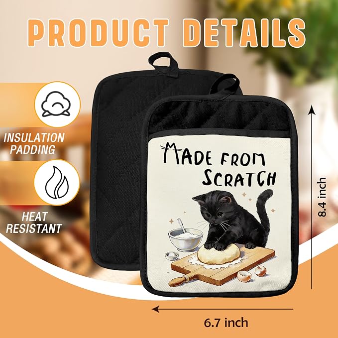 Black Cat Baking Pot Holders - Image 2