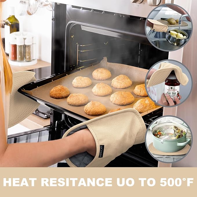 2-Pack Silicone Pot Holders for Kitchen Heat Resistant up to 500°F, Non-Slip - Image 3