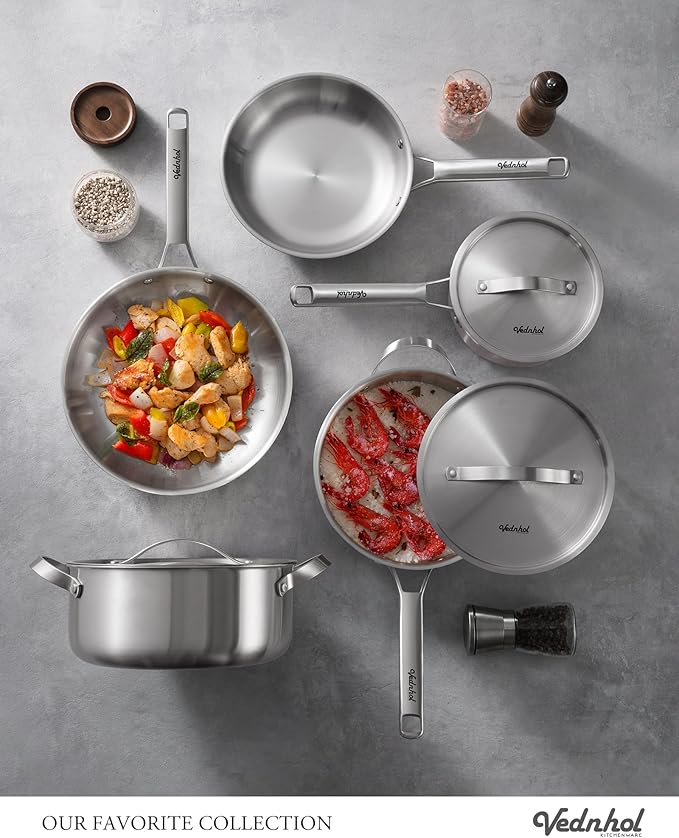 Stainless Steel Frying Pan Set 8+10+12 Inch, Tri-Ply Stainless Steel Skillets - Image 6