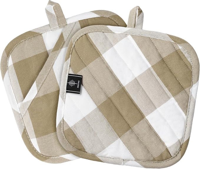 Cotton Pot Holders for Kitchen Heat Resistant Potholder, Hot Pads, Trivet by BONTHEE