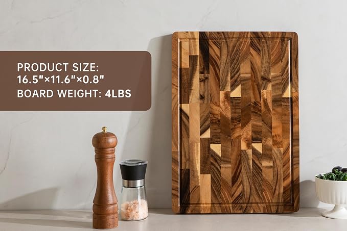THETCHRY Walnut Cutting Boards for Kitchen, End Grain Wooden Chopping Board - Image 9