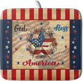 4th of July God Bless Dish Drying Mat by Anyako