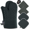 KEGOUU Oven Mitts and Pot Holders 6pcs Set, Kitchen Oven Glove High Heat by KEGOUUOvenMitt