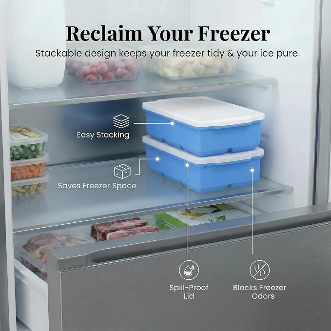 KitchFort Large Silicone Ice Cube Tray, Easy Release 2" Big Ice Cubes - Image 5
