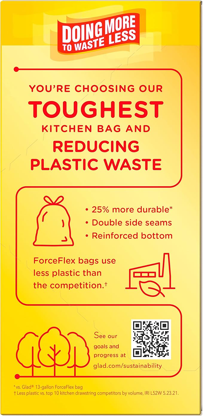 Glad Tall Kitchen Trash Bags 13 Gallon, MaxStrength Cherry Blossom Garbage Bags - Image 11