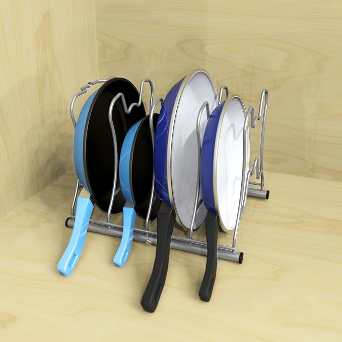 Simple Houseware Cabinet Pantry Pot and Pan Organizer Holder Rack - Image 6