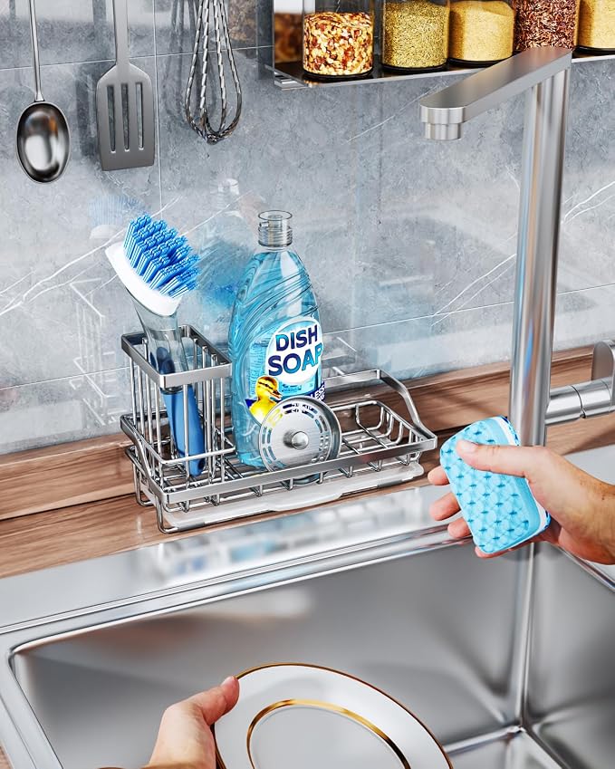 Consumest Sink Caddy, Kitchen Sponge Holder - Image 6