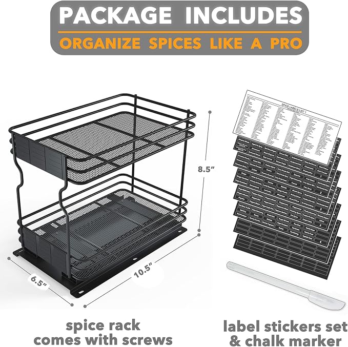 SpaceAid Pull Out Spice Rack Organizer - Image 6