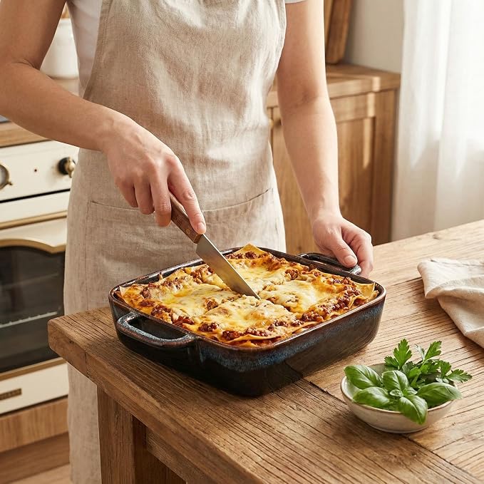 7" x 7" Porcelain Square Casserole Dishes, 2 pieces Baking Dish - Image 4
