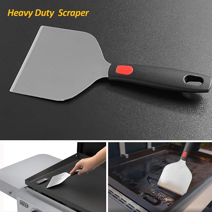 Vovoly Wide Griddle Scraper, 4.3“x4.3'' Smashed Burger Scraper Grill Scraper - Image 2