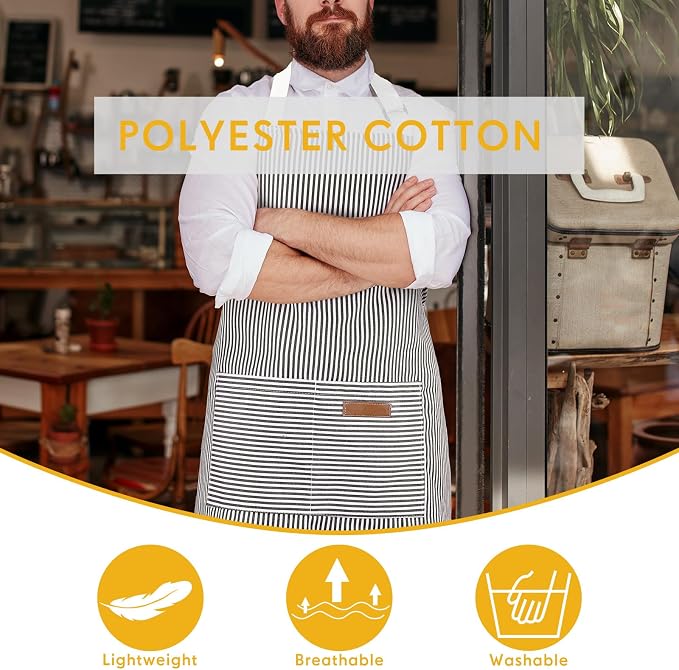 Handepo 4 Pcs Kitchen Aprons - Image 4