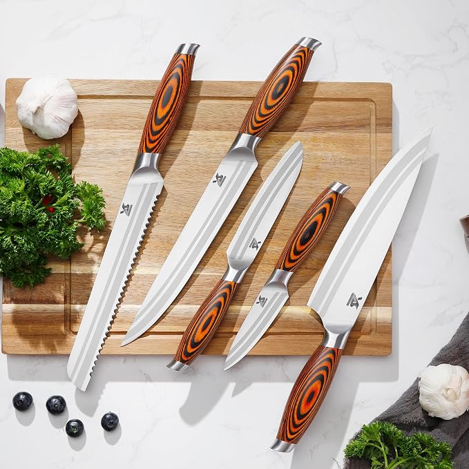 MSY BIGSUNNY 5pcs Knife Set Kitchen Utensils Knife, German Stainless Steel - Image 4