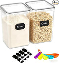 2 Pieces 6.5L / 220 oz Large Food Storage Containers, BPA Free Plastic Airtight by stusgo