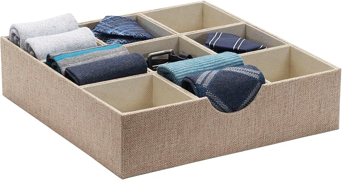 Household Essentials Brown 723-1 Deep 9 Section Drawer Organizer Box - Image 5