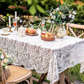 French Embroidery Lace Tablecloth - Rectangular for Coffee Tables