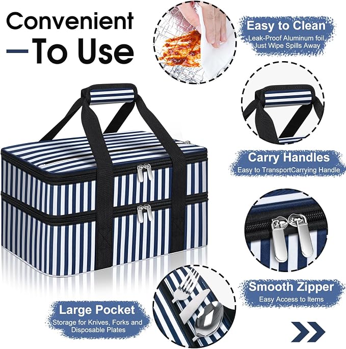 Double Insulated Casserole Carrier, Portable Casserole Carrier - Image 3