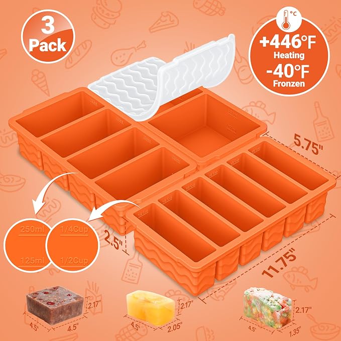 Doasuwish 3-Pack Silicone Freezer Trays - Image 6