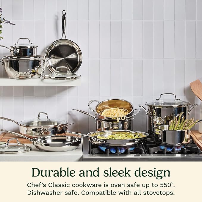 Cuisinart 1 Quart Saucepan w/Cover, Chef's Classic Stainless Steel Cookware - Image 2