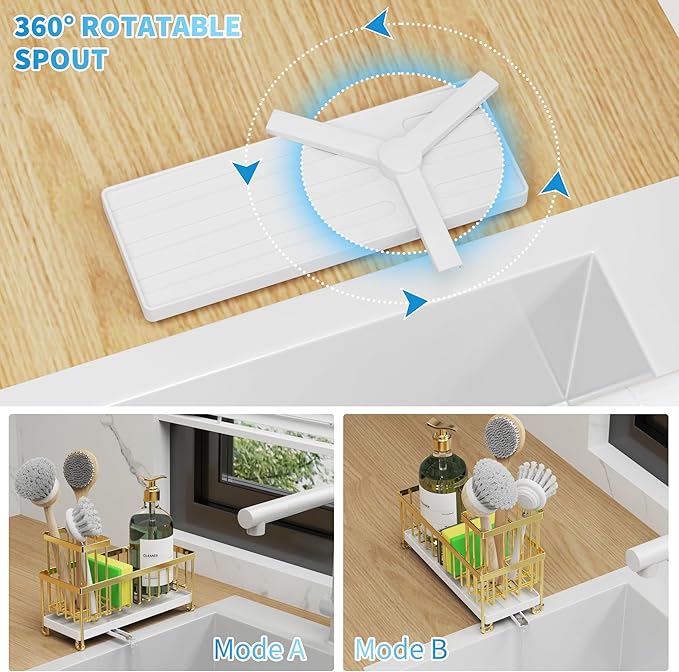 Cisily Sponge Holder for Kitchen Sink, Sink Caddy Organizer - Image 2
