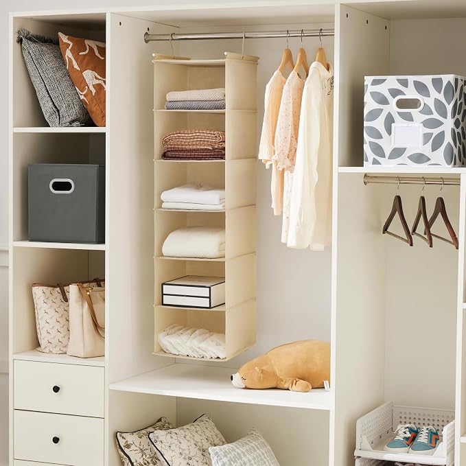 MAX Houser 6 Tier Shelf Hanging Closet Organizer, Cloth Hanging Shelf - Image 5