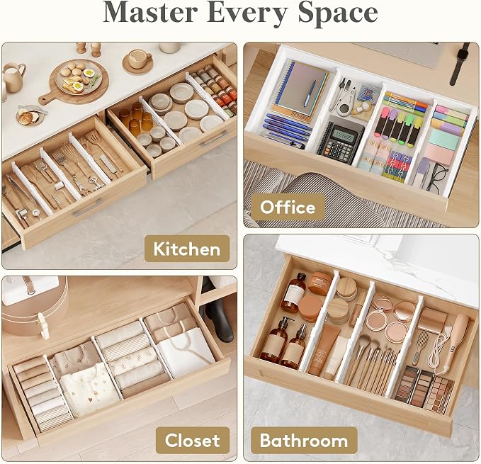 Lifewit Drawer Dividers for Clothes, 3.2" Tall 10.5"-16.5" Expandable Dresser - Image 6