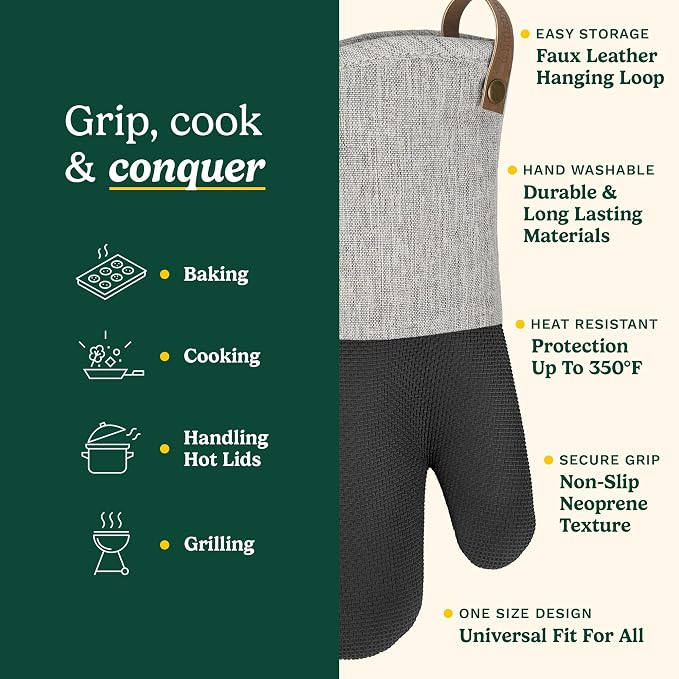 Cuisinart Heritage Kitchen Oven Mitts – Heat-Resistant Kitchen Mitts - Image 5