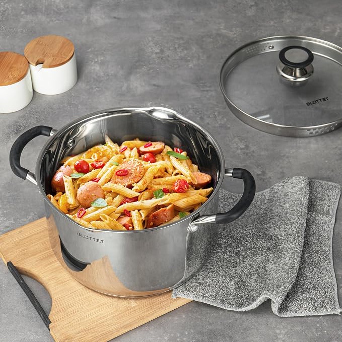 SLOTTET 6 Quart Stainless Steel Stock Pot - Image 7
