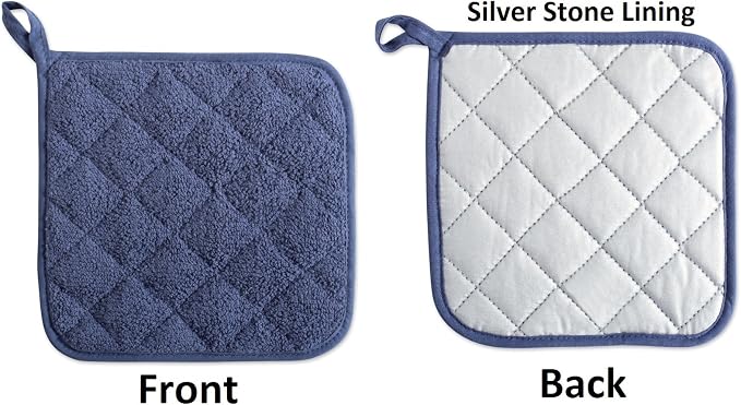 DII Basic Terry Collection Quilted 100% Cotton, French Blue, 3 Piece - Image 3