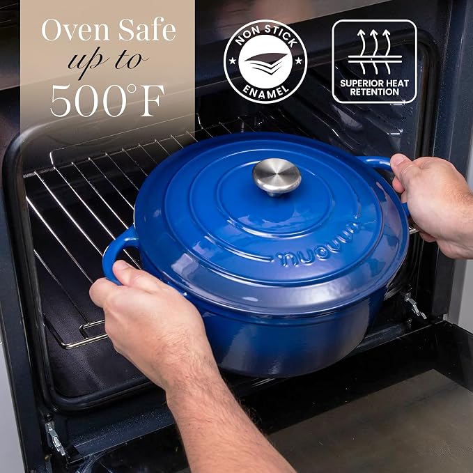Cast Iron Dutch Oven with Lid – Non-Stick Ovenproof Enamelled Casserole Pot – - Image 5