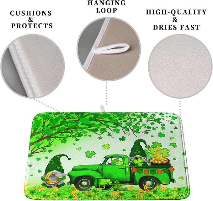 St Patricks Day Shamrock Drying Mat - Image 3