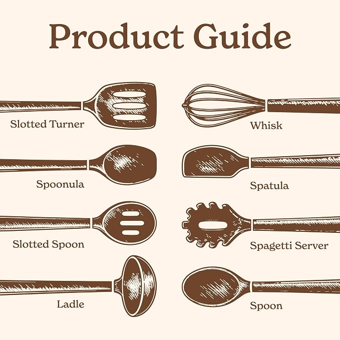 Country Kitchen Non Stick Silicone Utensil Set - Image 3