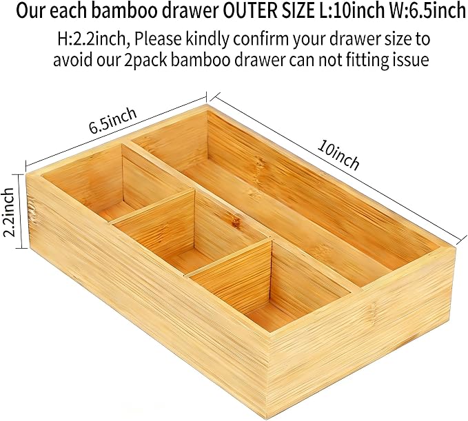 2 Pack Bamboo Tea Bag Organizers, Wood Tea Bag Storage - Image 2