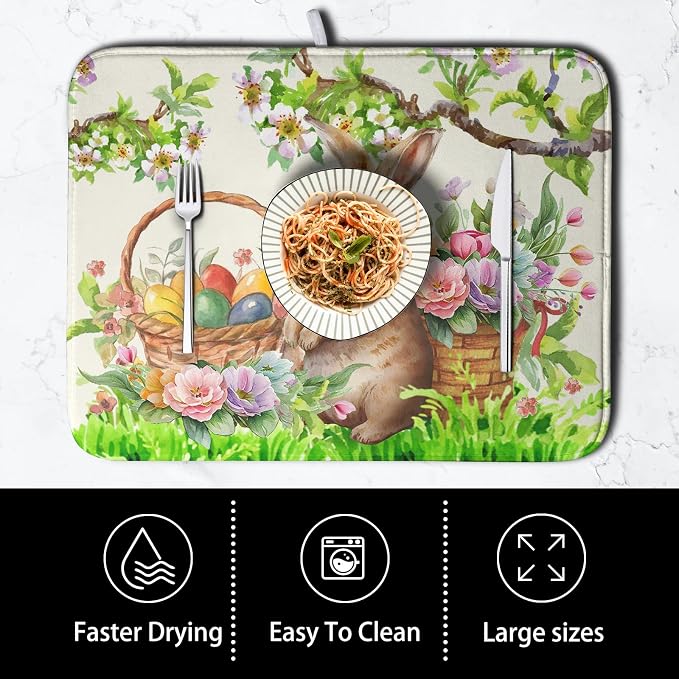 Easter Egg Bunny Dish Drying Mat - Image 4