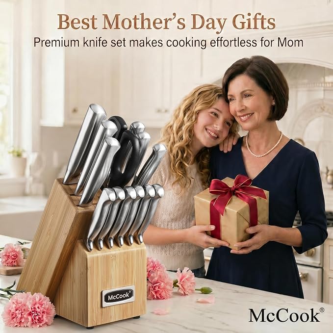 McCook® Knife Sets, German Stainless Steel Knife Block Sets - Image 2