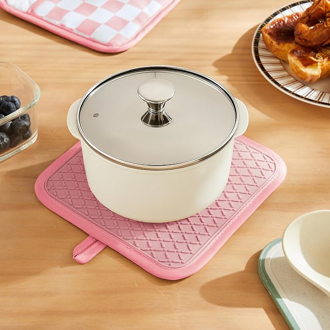 Ohocut Pink Checkered Pot Holder, Checkerboard Potholders - Image 3