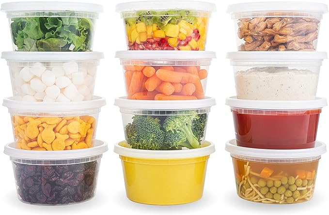 DuraHome Deli Containers with Lids 12 oz. Leakproof 40 Pack BPA-Free Plastic by DuraHome