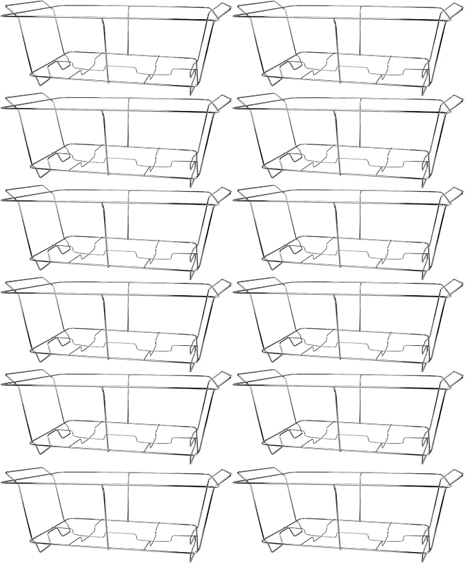 COMFICOVE 12 Pack Chafing Wire Rack Buffet Stand Chrome Frame - Image 2
