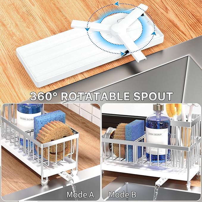 Cisily Sponge Holder for Kitchen Sink, Sink Caddy Organizer - Image 3