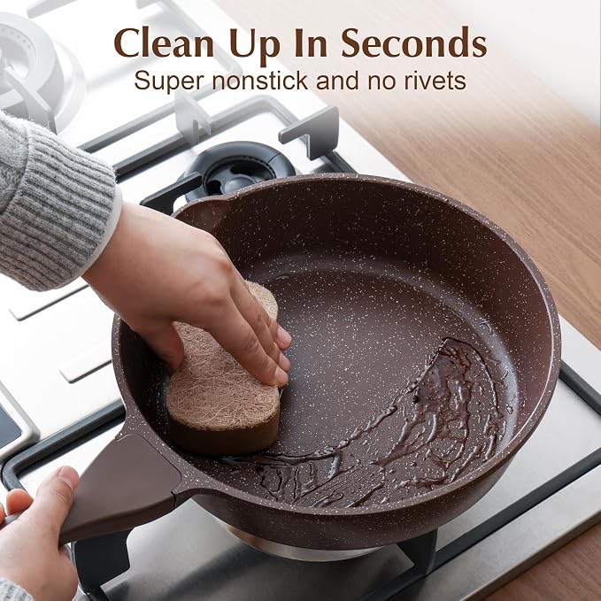 SENSARTE Nonstick Deep Frying Pan Skillet, 10-inch Saute Pan - Image 4
