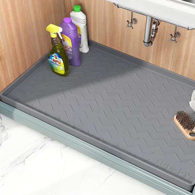 TigeJoy Waterproof Under Sink Mat 22" x 19", Shelf Liner Protector in Kitchen by TigeJoy