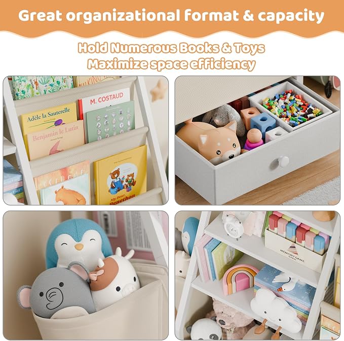 HAVLOTII Kids Bookshelf and Toy Storage - Image 3