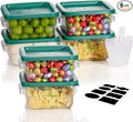 2QT NSF Food Storage Containers: 6 PCS Commercial Clear Square Food Storage by SVKLHY