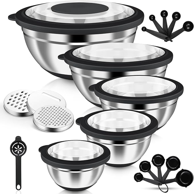HaWare Mixing Bowls, 24-Piece Stainless Steel Salad Serving Bowl by HaWare