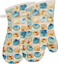 Oven Mitts Gloves 1 Pair Heat Resistant 480 ℉ Non Slip Clear Silicone Printed by REDLMLDETA