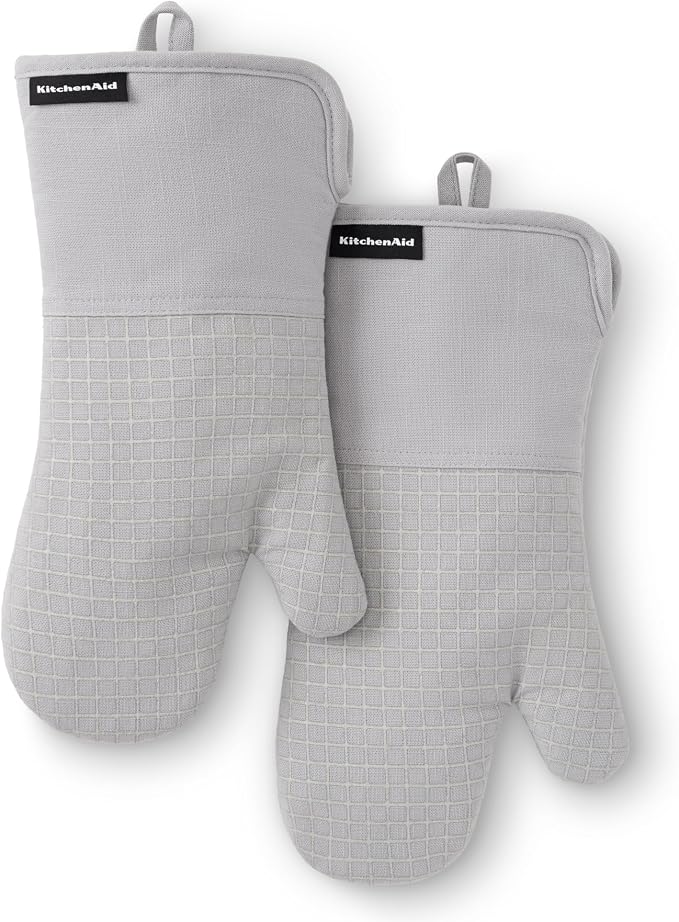 KITCHENAID Gourmet Series Gridlines Oven Mitts 2-Pack Set, Heat Resistant up to by KitchenAid