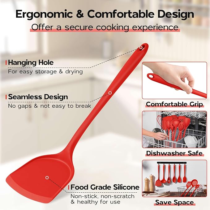 Onader 10 Pieces Cooking Utensils Set, Non Toxic & Heat Resistant - Image 3