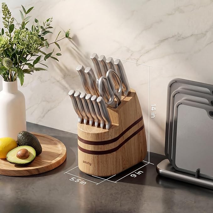 SMIRLY 15 Piece Knife Set with Block - Image 4
