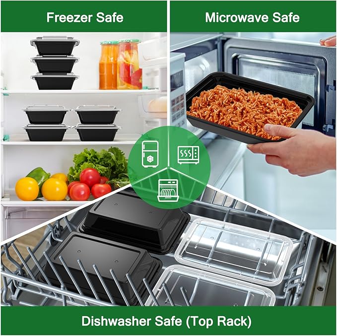 Dealusy 50 Pack 32 oz Meal Prep Containers Reusable - Image 5